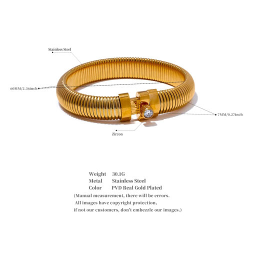 Elastic Thick Bracelet Silver - Image 3