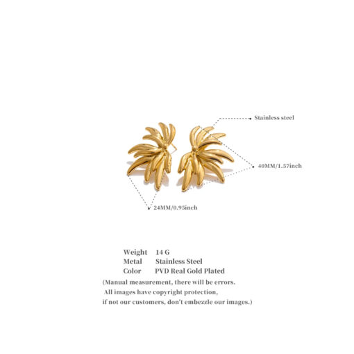 Flower Stud Earrings Silver - Image 3