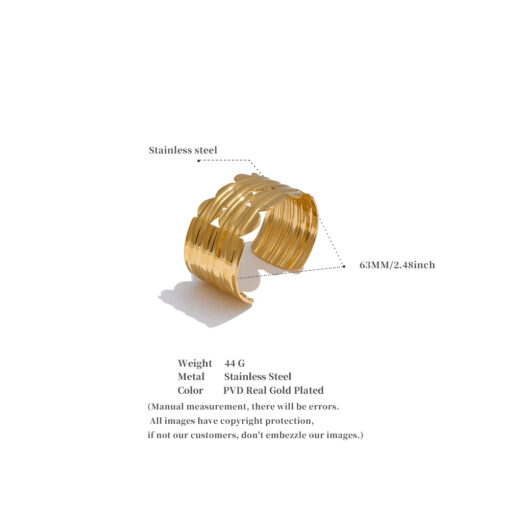 Wide Bracelet Gold - Image 3