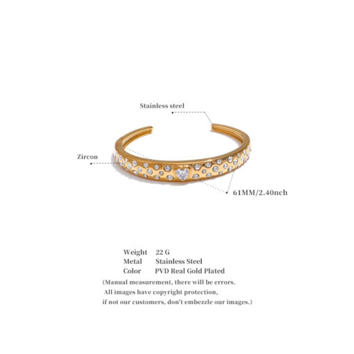 Casting Open Cuff Bracelet Gold - Image 3