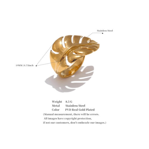 Leaf Leaves Silver Ring - Image 3