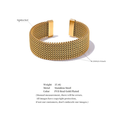 Wide Open Bracelet Silver - Image 3