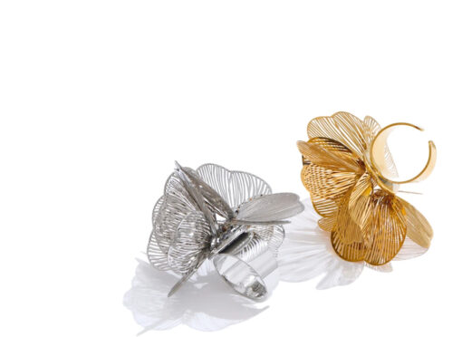 Flower Adjustable Ring Silver - Image 5