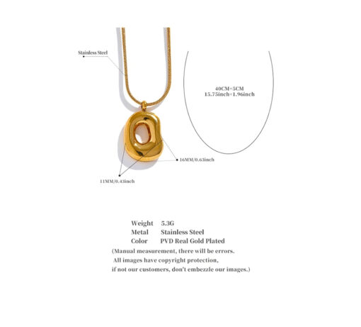 Geometry Hollow Pendant Necklace Gold - Image 3