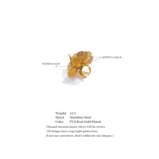 Flower Adjustable Ring Silver - Image 3