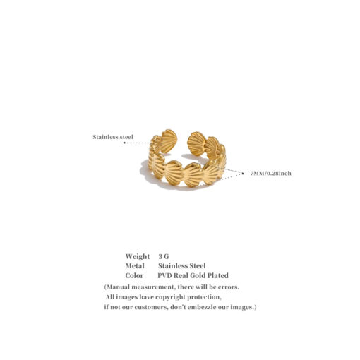 Shell Open Ring Gold - Image 3