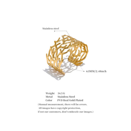 Twig Geometric Cuff Bracelet Platinum - Image 3