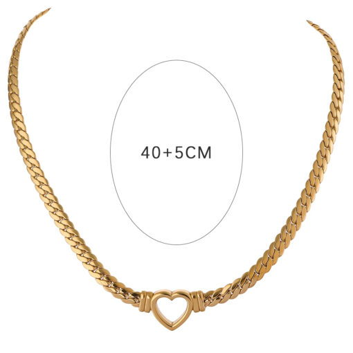Heart Chain Necklace Gold