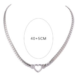 Heart Chain Necklace Silver