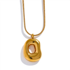 Geometry Hollow Pendant Necklace Gold