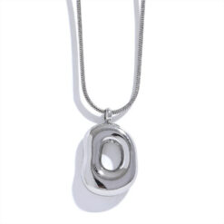 Geometry Hollow Pendant Necklace Silver