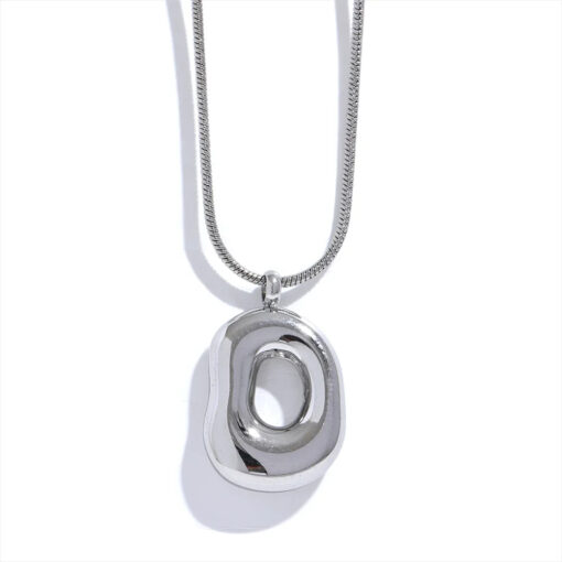 Geometry Hollow Pendant Necklace Silver