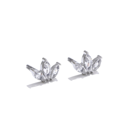 Flower Small Stud Earrings Silver