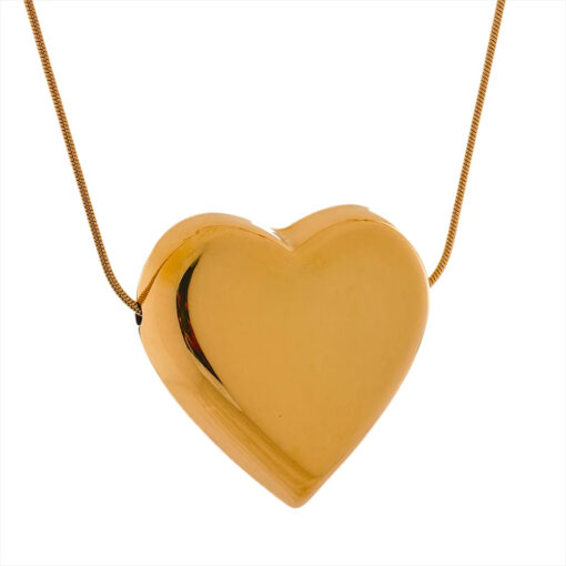 Heart Pendant Necklace Gold