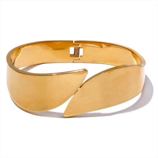 Wide Geometric Bracelet Gold
