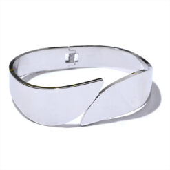 Wide Geometric Bracelet Silver