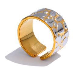 Wide Double Color Statement Ring