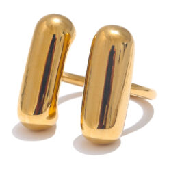 Double Cylindrical Opening Ring Gold