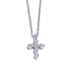 Cross Shiny Pendant Necklace Silver