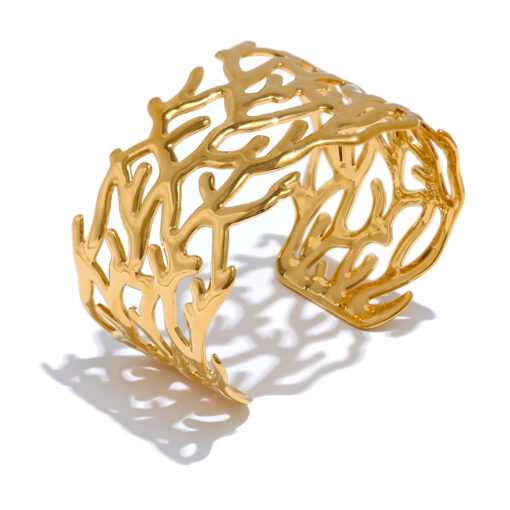 Twig Geometric Cuff Bracelet Golden