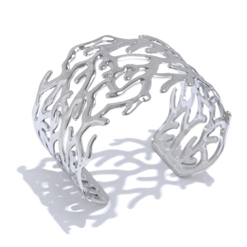 Twig Geometric Cuff Bracelet Platinum