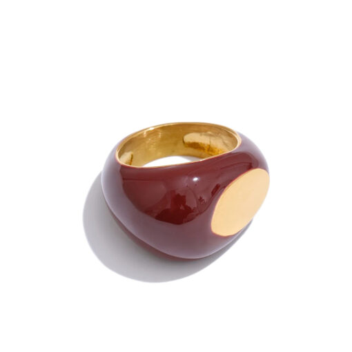 Unique Red Texture Ring