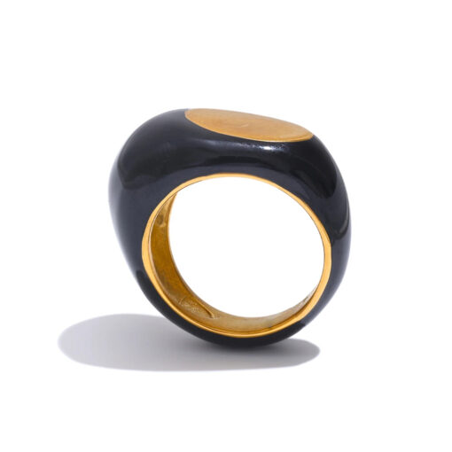 Unique Black Texture Ring