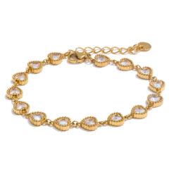 Heart Shiny Waterproof Bracelet Gold