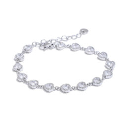 Heart Shiny Waterproof Bracelet Silver