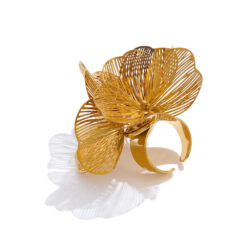 Flower Adjustable Ring Gold