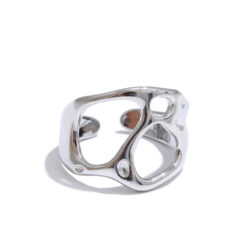 Geometric Hollow Fashion Unusual Open Ring Silver