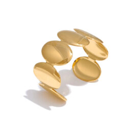 Smooth Metal Handmade Polished Fashion Cuff Bracelet Gold